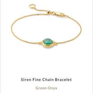 Monica Vinader green onyx siren bracelet